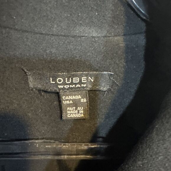 Louben Womens Size 22 Jacket Black Button Front Career Work Vintage - Picture 3 of 9